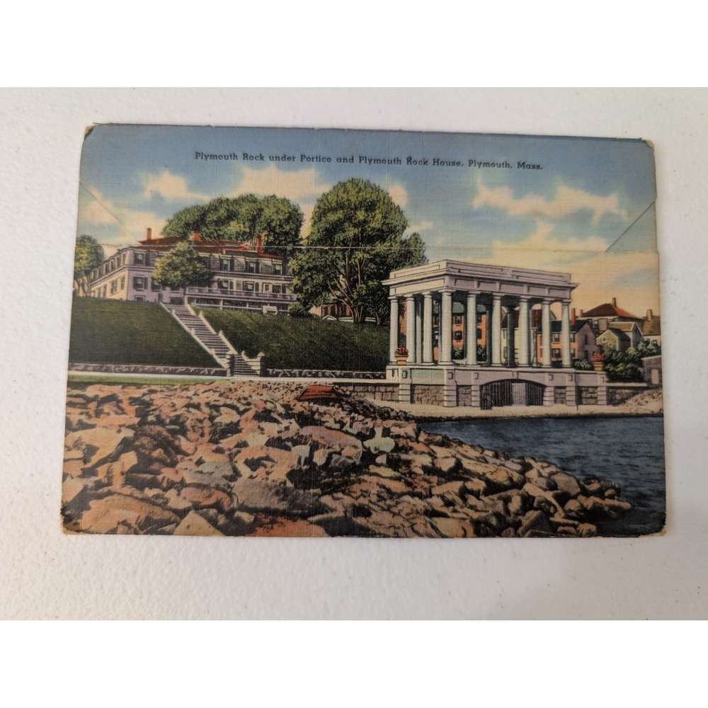 Vintage Plymouth Massachusetts Postcard Booklet – 1620 Pilgrims Landing Souvenir - Picture 2 of 4